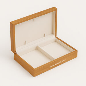 Wood Hinged Box with Logo